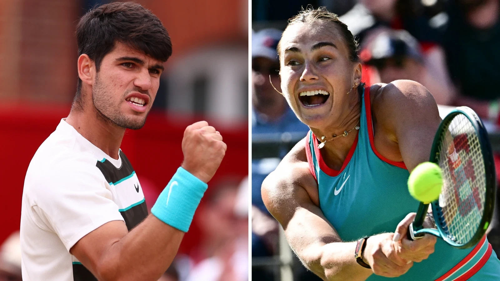 Tennis stars Carlos Alcaraz and Aryna Sabalenka crowned year-end world number one